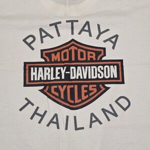 Vintage Harley-Davidson Pattaya Thailand Big Logo Dealer Tee XXL E67
